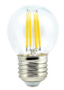 Лампа с/д Ecola шар G45 E27 6W 6000K прозр. 68x45 филамент (нитевидная), 360° Premium N7PD60ELC